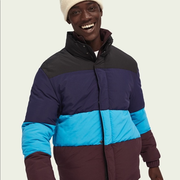 Scotch and Soda Colour Block Puffer Jacket - Picture 3 of 8